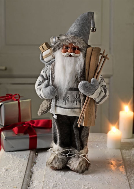 Novogodišnji ukras Deda Mraz Bergmann V41cm bela - thumbnail 1