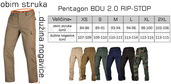 Pantalone Pentagon BDU RIP-Stop 2.0 Coyote XL - thumbnail 1