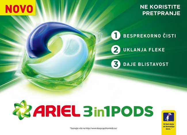 Ariel 3in1 Pods Regular Kapsule praška za pranje veša 28kom. - thumbnail 1