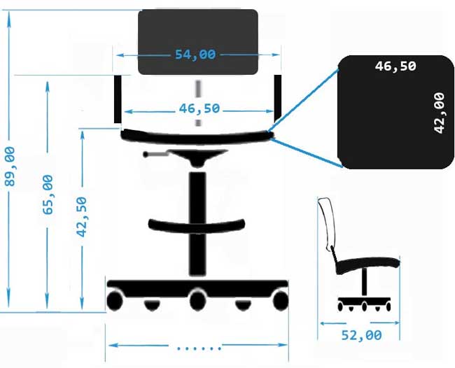 Radna laboratorijska stolica M 650/cp/x/br5/l1/t1 - thumbnail 1