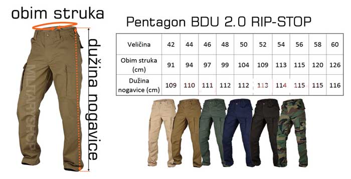 Pantalone Pentagon BDU RIP-Stop 2.0 Coyote XL - thumbnail 2