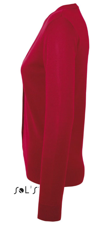 Sols Ženski džemper na kopčanje Golden Women Red veličina L 90012 - thumbnail 2